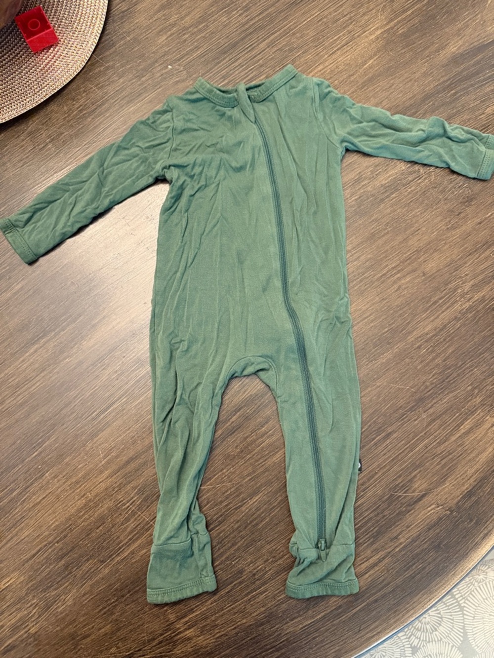 Kyte BABY Olive Green Long-Sleeve Zipper Footie